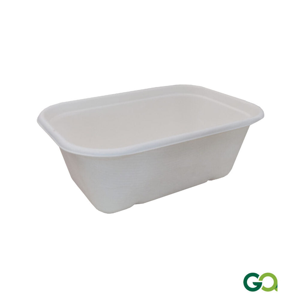 SUGARCANE BAGASSE 750ml RECTANGULAR BOX (1 carton : 400 pieces)